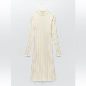 Zara Cream Long Sleeve Dress